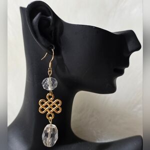 Elegant Gold and Glass Drop Earrings
